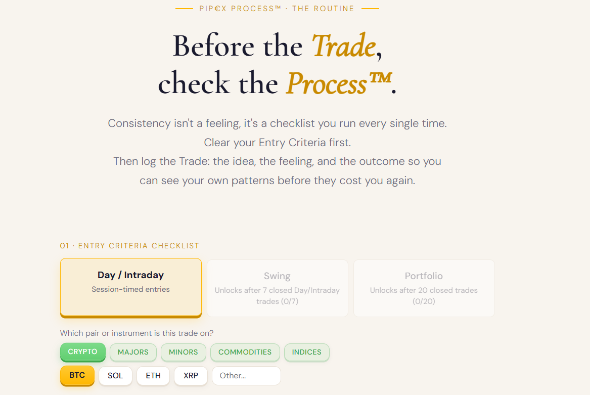 Pip.x Process. checklist screenshot